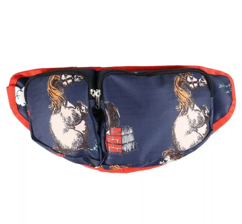 Hy Equestrian Thelwell Collection Practice Makes Perfect Bum Bag - Navy/Red