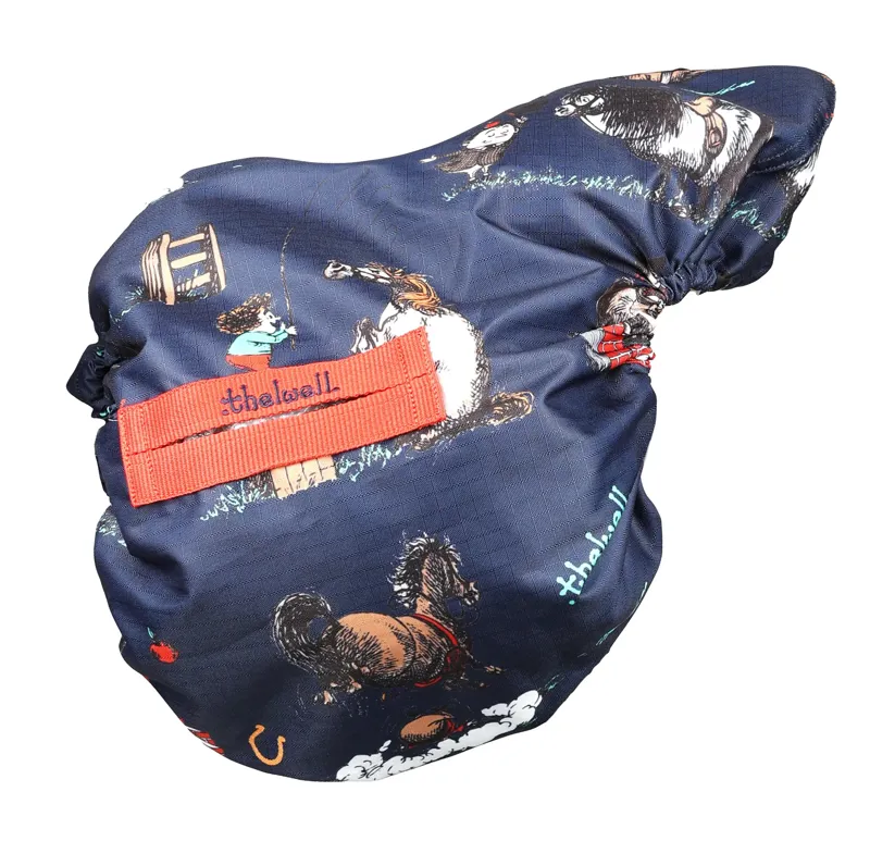 Hy Equestrian Thelwell Collection Practice Makes Perfect Saddle Cover - Navy/Red