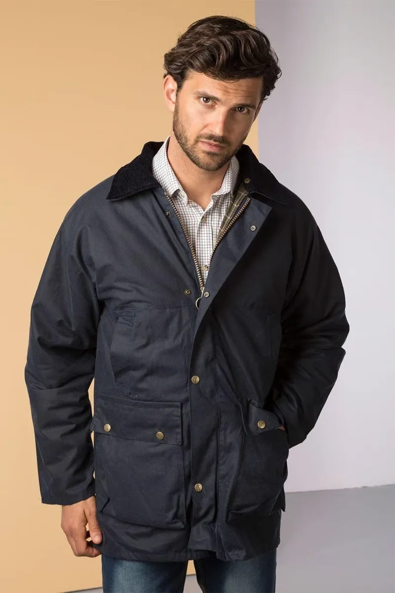 Rydale Men's Thirsk Waxed Jacket - Navy-4