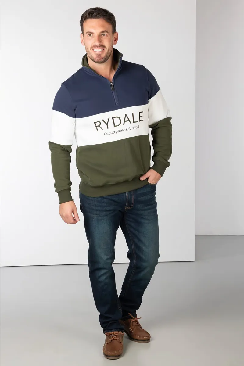 Rydale Byland Men's Sweatshirt - Navy/White/Olive-2
