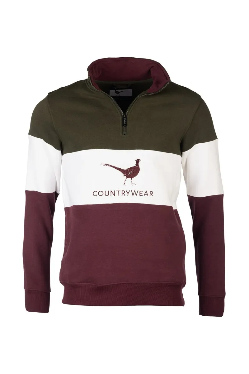 Rydale Men's Byland Sweatshirt - Pheasant Olive/Wine/Olive