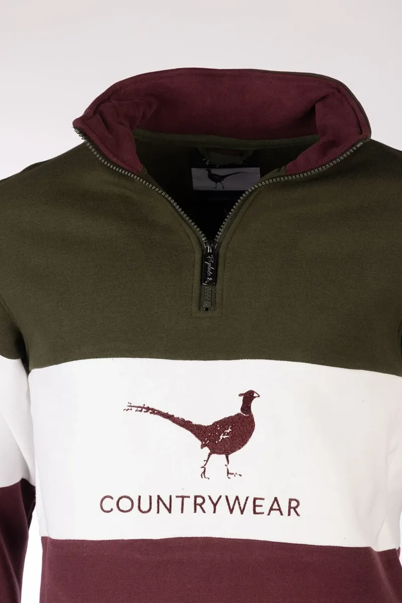 Rydale Men's Byland Sweatshirt - Pheasant Olive/Wine/Olive-2