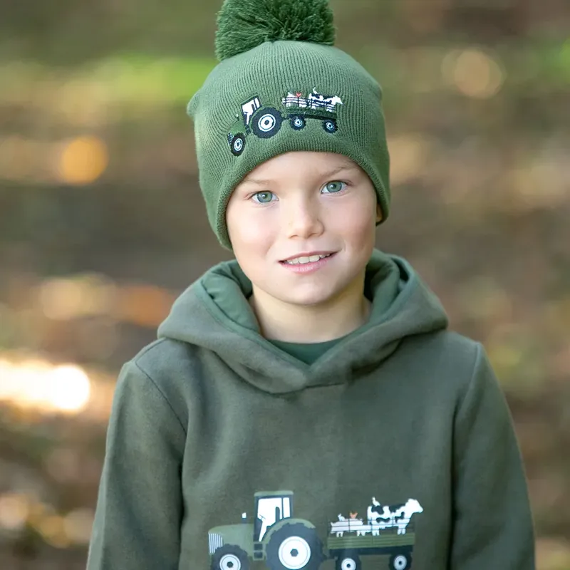 Little Knight Farm Collection Bobble Hat - Olive Green