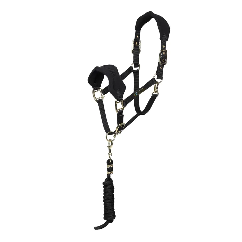 Shires ARMA Fleece Headcollar and Lead Rope - Black