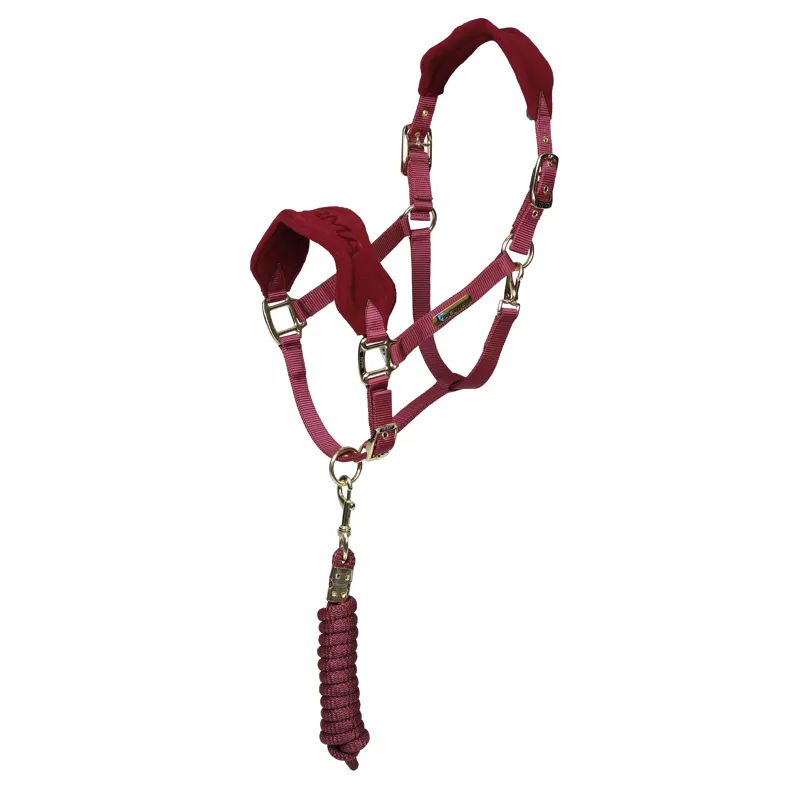 Shires ARMA Fleece Headcollar and Lead Rope - Burgundy