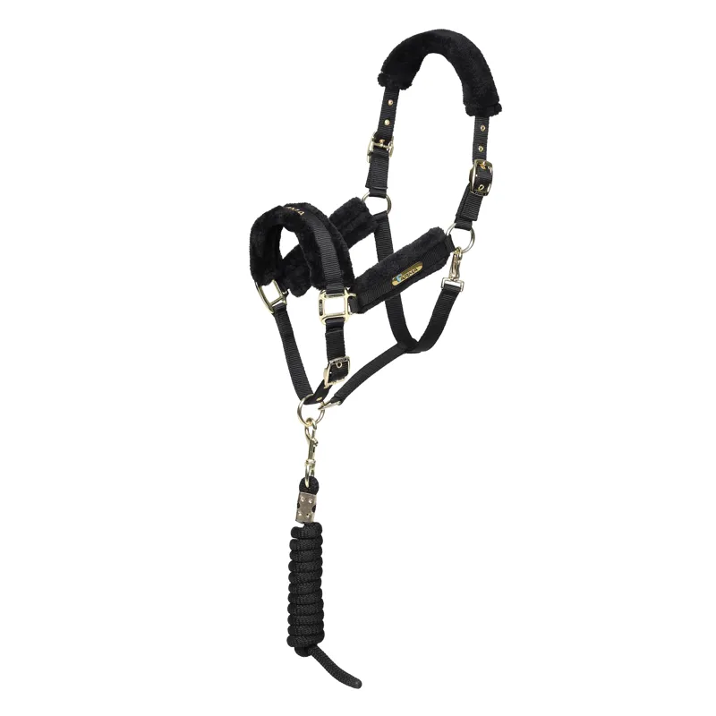 Shires ARMA Logo Headcollar and Lead Rope - Black