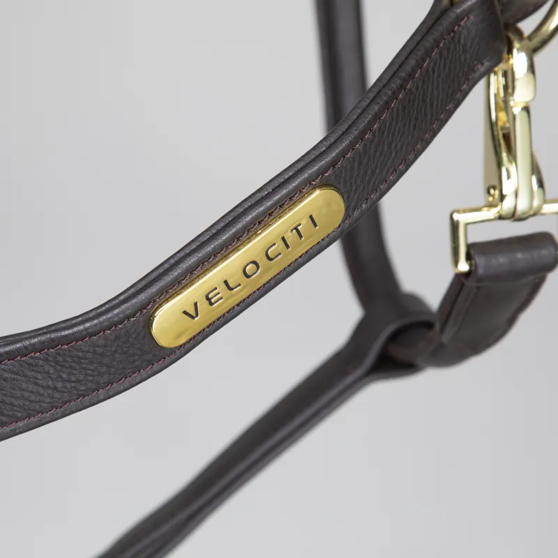 Shires Velociti RAPIDA Comfort Leather Headcollar - Havana-1