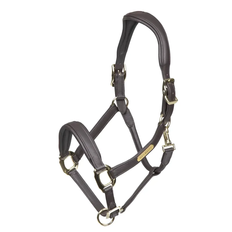 Shires Velociti RAPIDA Comfort Leather Headcollar - Havana - Cob