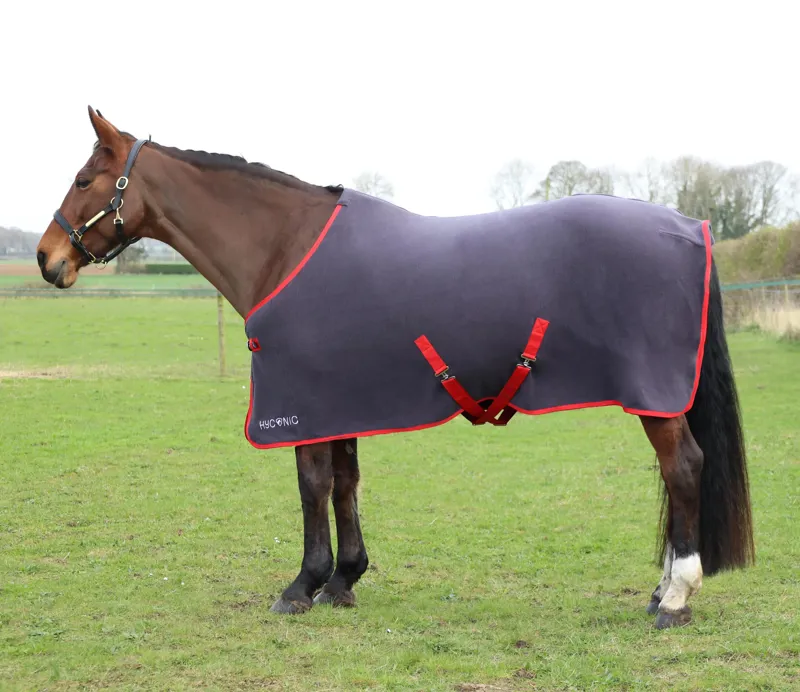 HYCONIC Fleece Rug - Charcoal/Red
