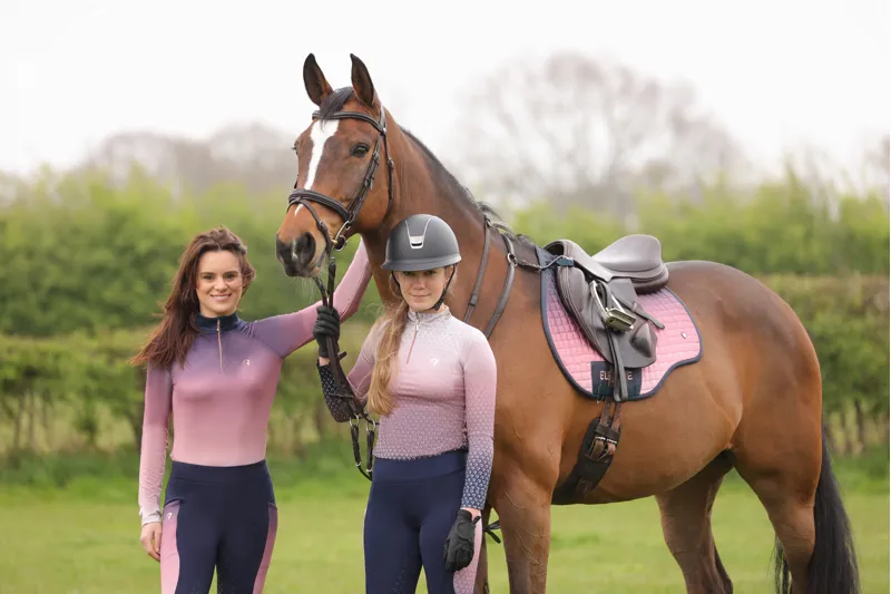 Hy Equestrian Elevate Saddle Pad - Navy/Rose-2