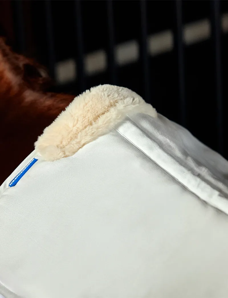 WeatherBeeta Memory Foam Comfort Fleece Edged Half Pad - White/White-1