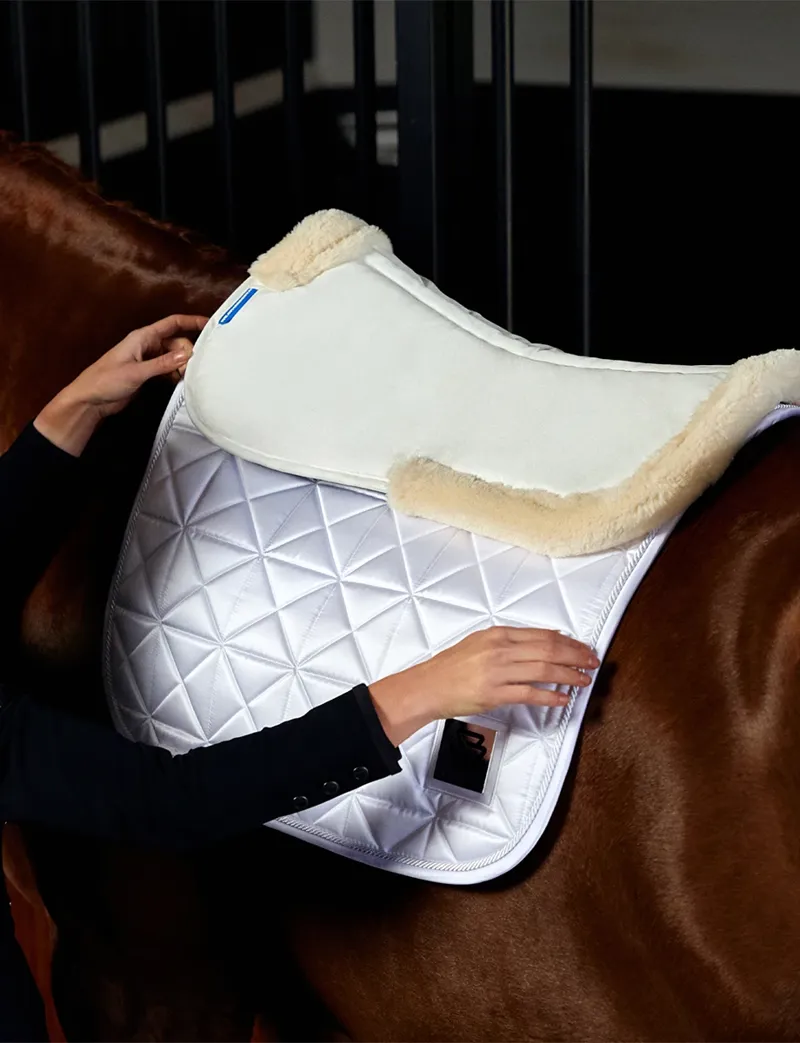 WeatherBeeta Memory Foam Comfort Fleece Edged Half Pad - White/White-2