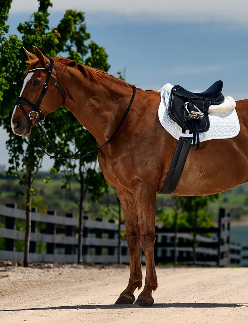 WeatherBeeta Memory Foam Comfort Fleece Edged Half Pad - White/White-3