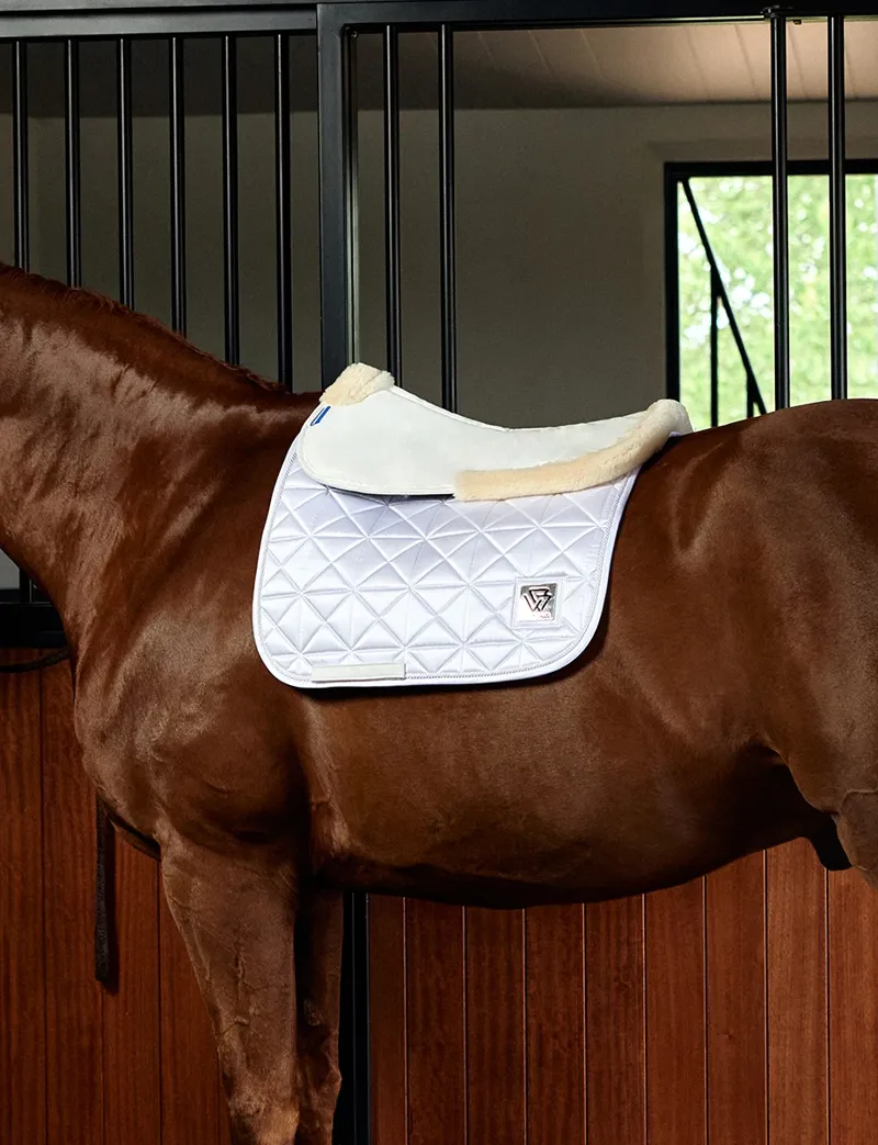 WeatherBeeta Memory Foam Comfort Fleece Edged Half Pad - White/White-5