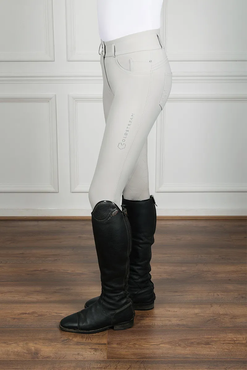 Coldstream Ledmore Diamante Breeches - Pearl Grey-1