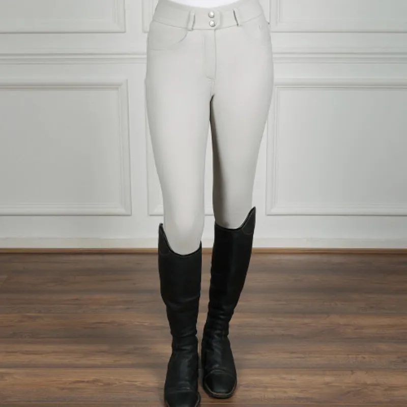 Coldstream Ledmore Diamante Breeches - Pearl Grey