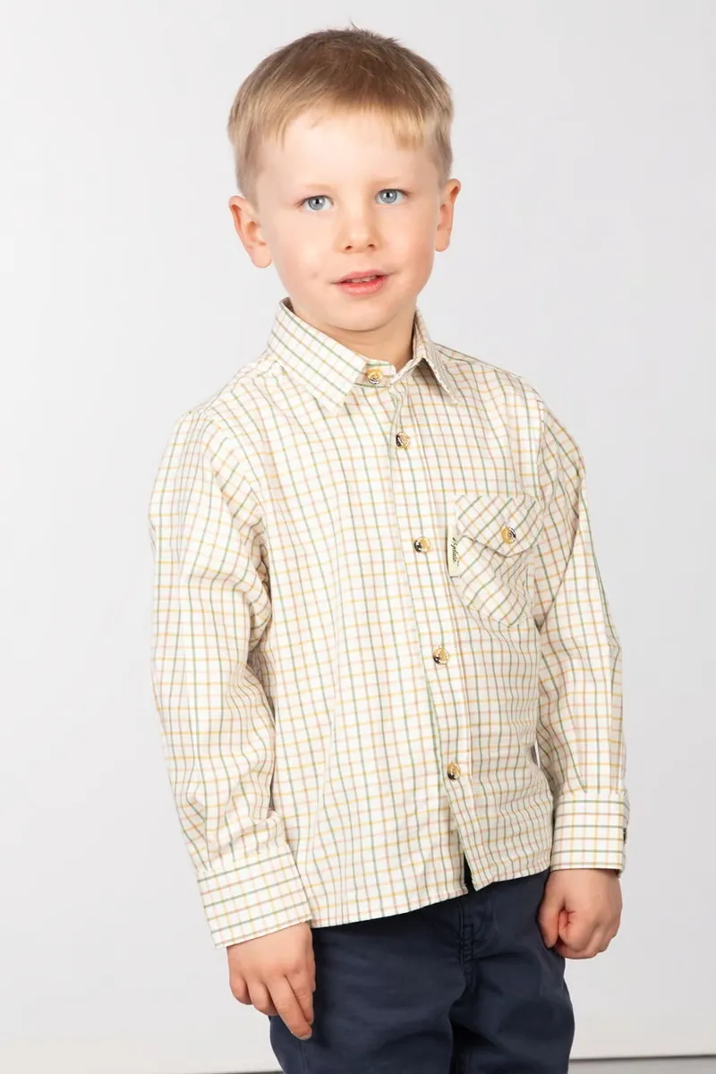 Rydale Boys Country Check Shirts - Tattersall Green