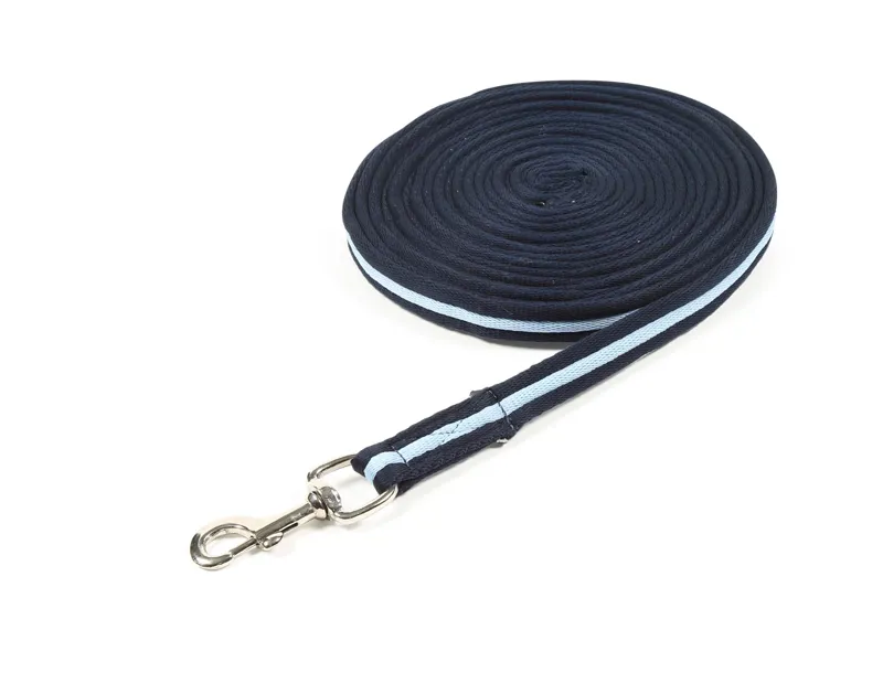 Shires Cushion Web Lunge Line - Navy/Cambridge