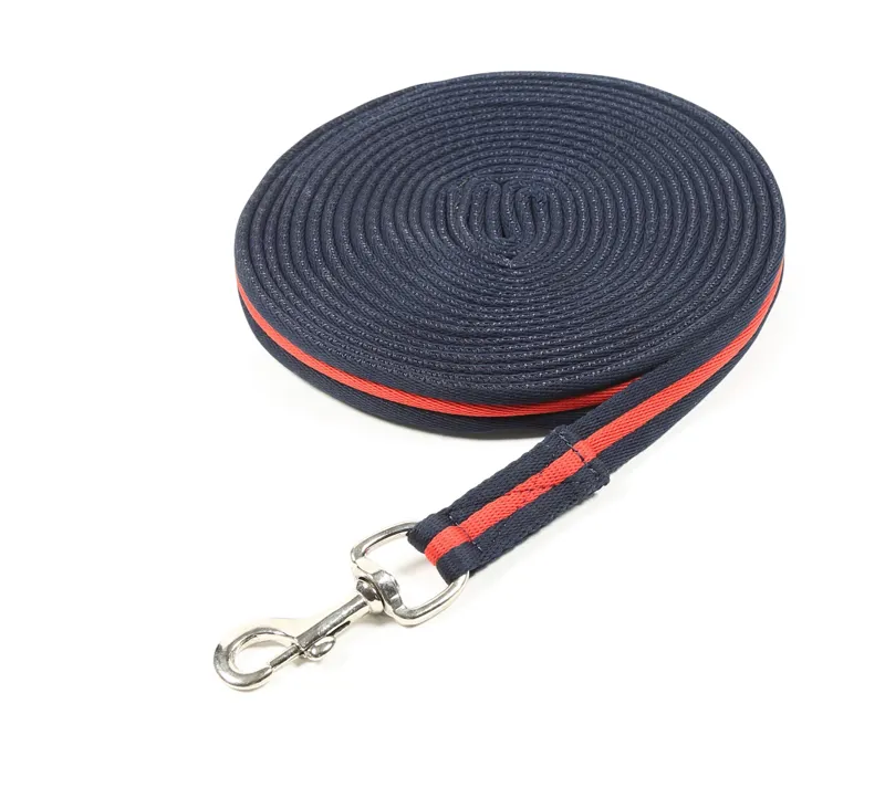 Shires Cushion Web Lunge Line - Navy/Red