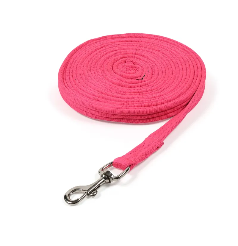 Shires Cushion Web Lunge Line - Pink