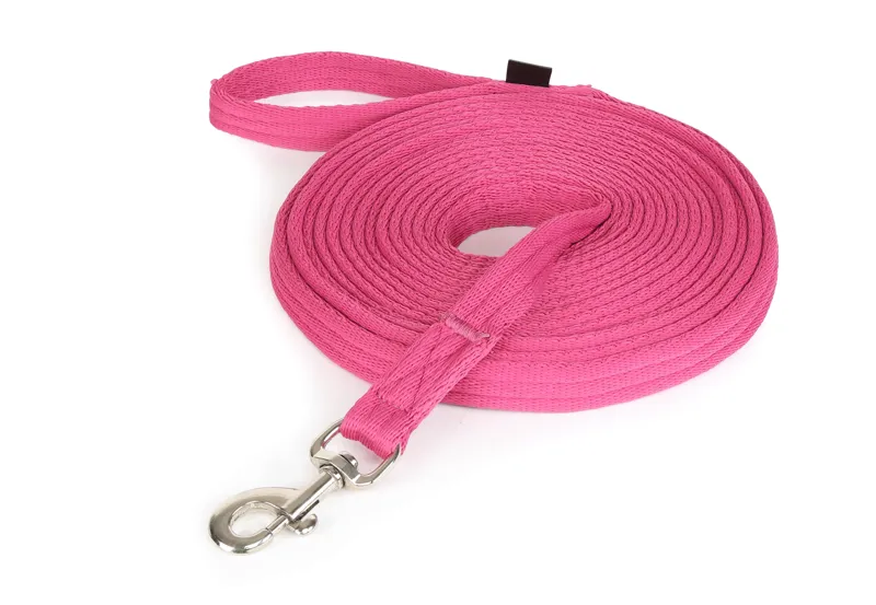Shires Cushion Web Lunge Line - Raspberry
