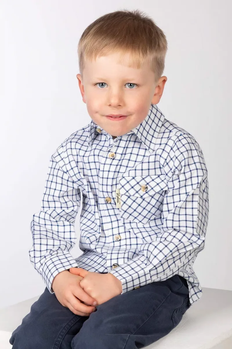 Rydale Boys Country Check Shirts - Richmond Navy/White
