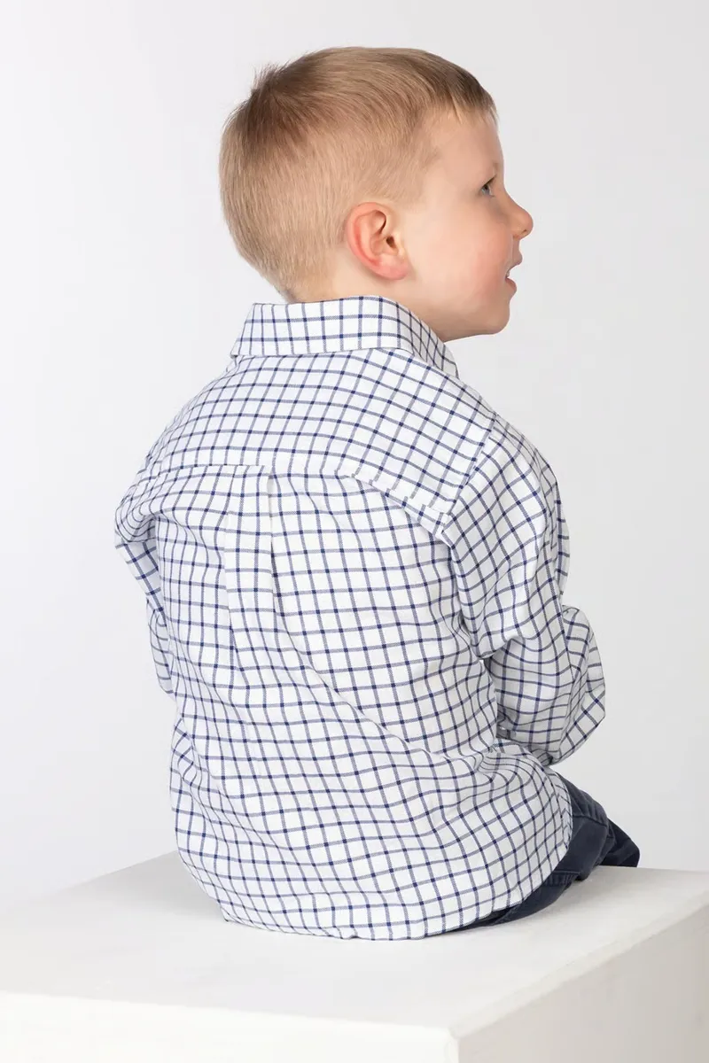 Rydale Boys Country Check Shirts - Richmond Navy/White-3