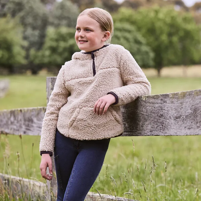 Dublin Children's Talia Teddy Pullover - Natural/Plum Perfect Trim-4