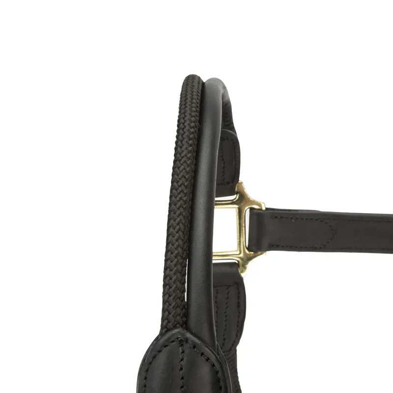 Shires Velociti Lusso Soria Leather Headcollar - Black-8