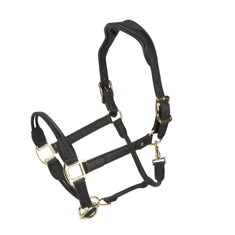 Shires Velociti Lusso Soria Leather Headcollar - Black