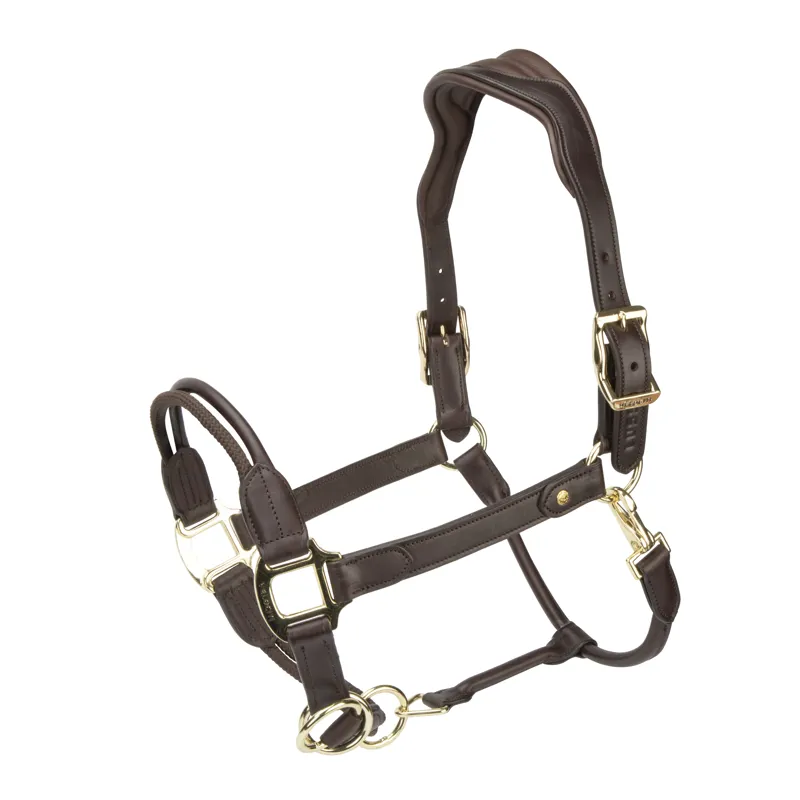 Shires Velociti Lusso Soria Leather Headcollar - Havana