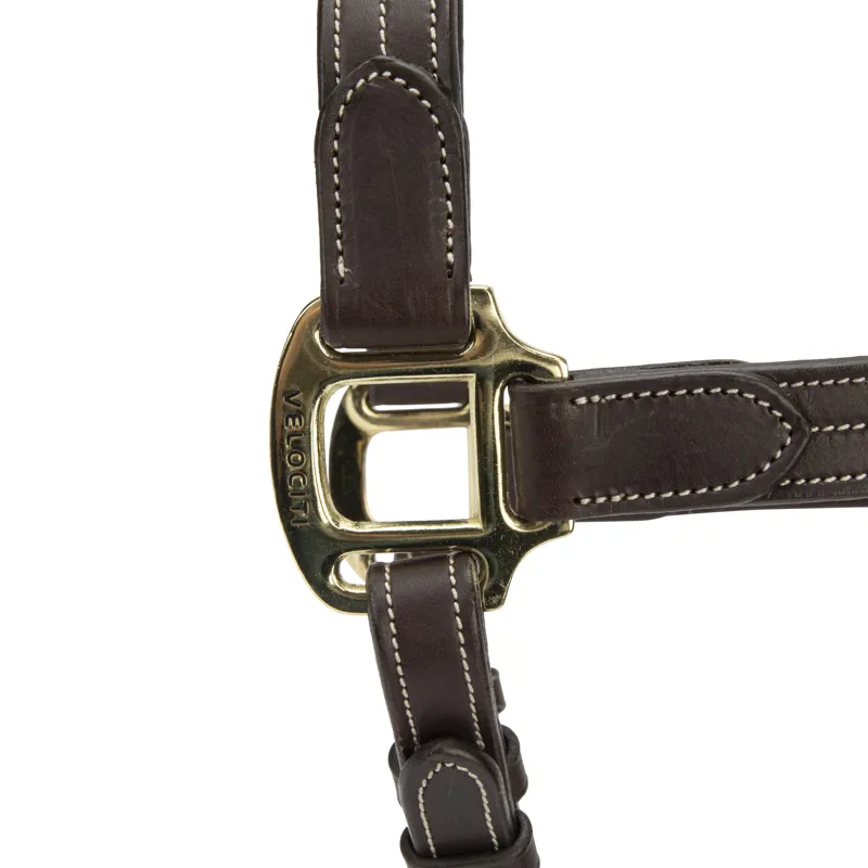 Shires Velociti Lusso Girona Leather Headcollar - Havana-2
