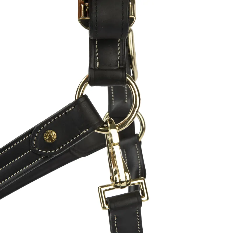 Shires Velociti Lusso Girona Leather Headcollar - Black-3