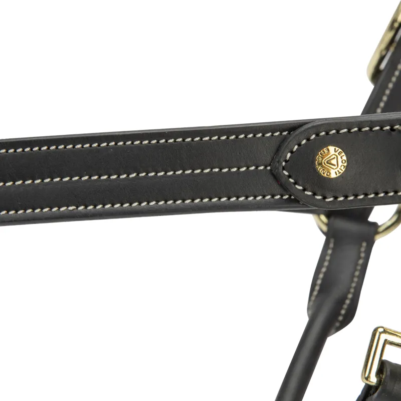 Shires Velociti Lusso Girona Leather Headcollar - Black-4