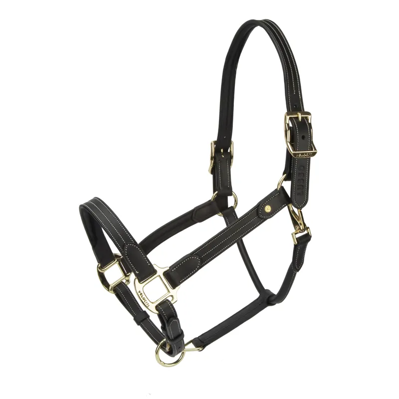 Shires Velociti Lusso Girona Leather Headcollar - Black