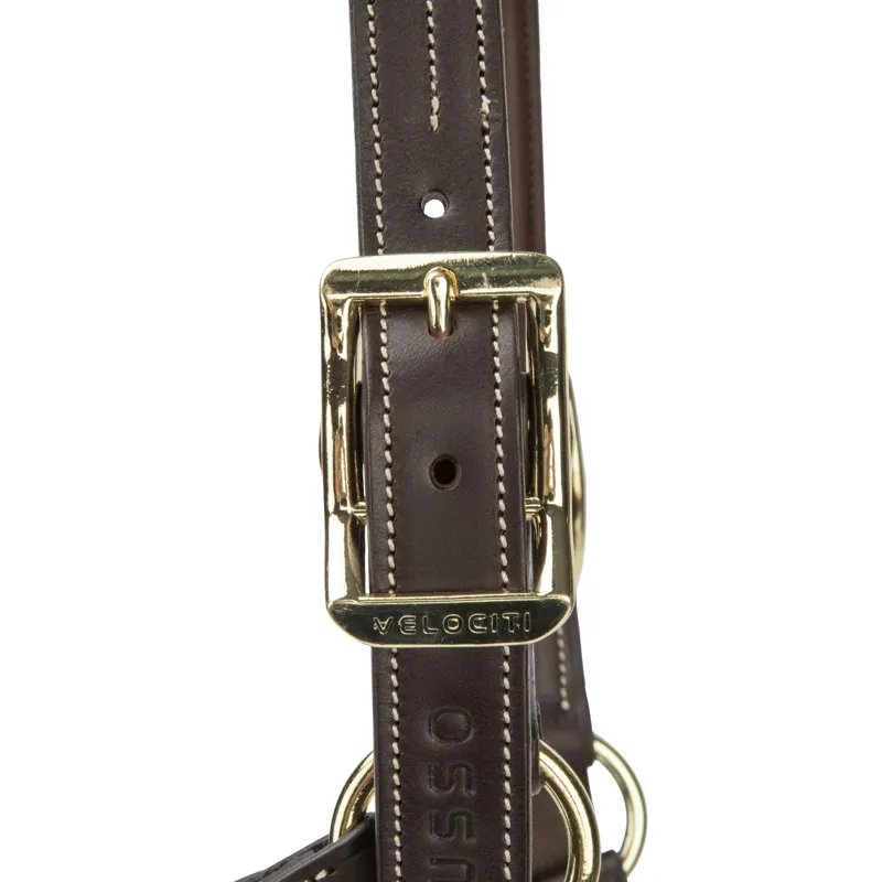Shires Velociti Lusso Girona Leather Headcollar - Havana-1