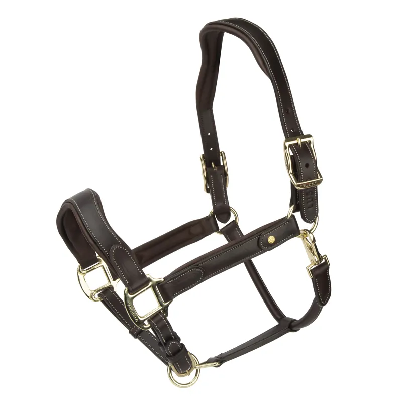 Shires Velociti Lusso Lorca Leather Headcollar - Havana