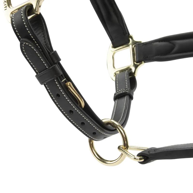 Shires Velociti Lusso Lorca Leather Headcollar - Black-1
