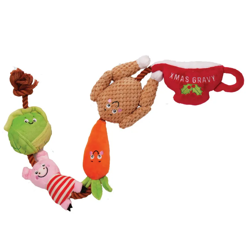 House Of Paws Christmas Rope Toy - Christmas Dinner