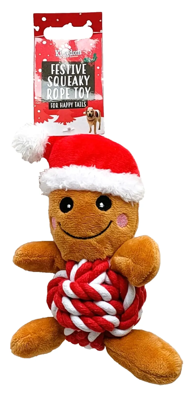 House Of Paws Rope Ball Dog Toy - Gingerbread