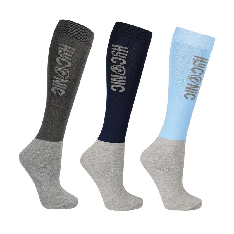 HYCONIC Children's Socks by Hy Equestrian - Pack of 3 - Mizs - Blue