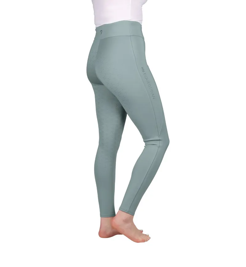 Hy Equestrian Melton Flex Riding Tights - Dove Blue-1