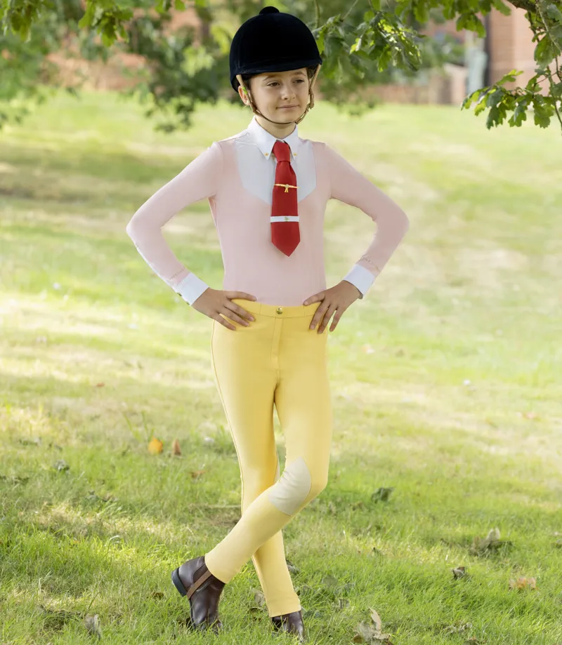 Supreme Products Long Sleeve Champion Show Rider Competition Shirt with Button - Pink/White