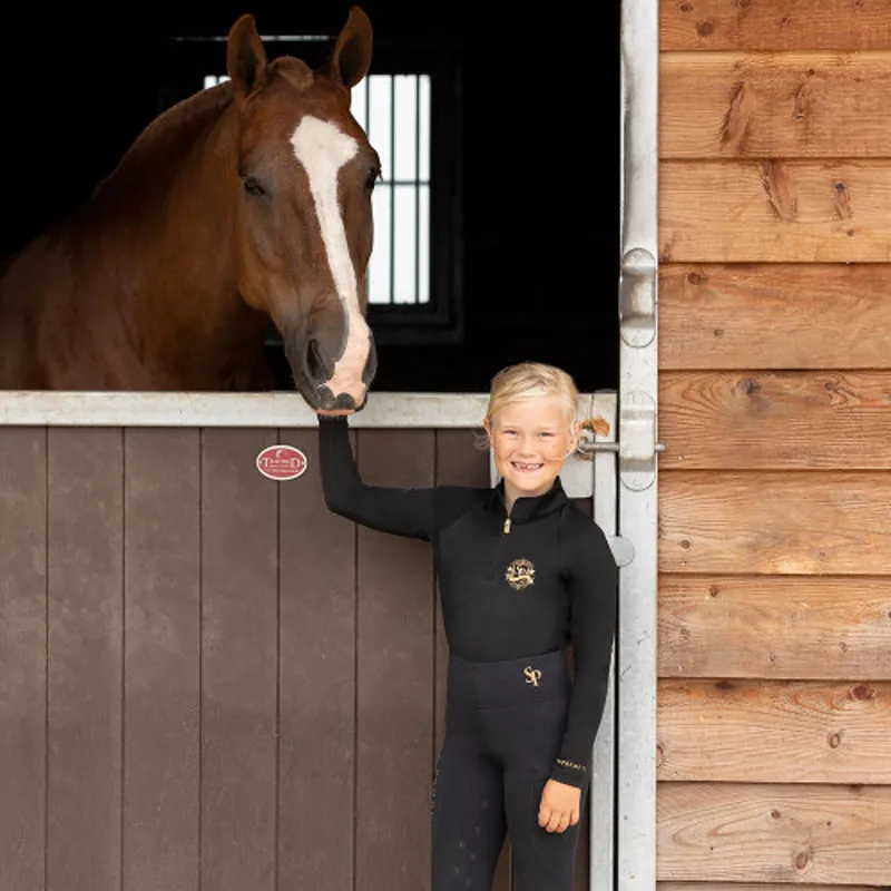 Supreme Products Junior Show Rider Tights - Black/Gold