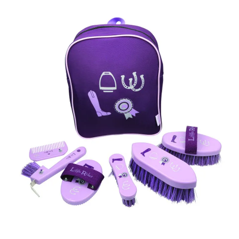 Giddy Up Gymkhana Complete Grooming Kit Rucksack By Little Rider - Purple/Lilac
