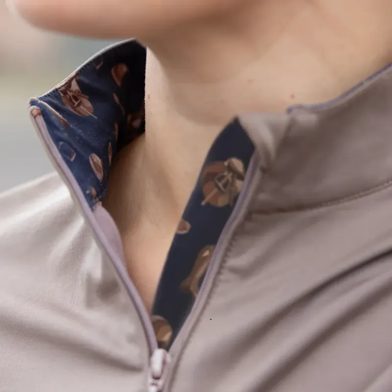 Hy Equestrian Elevate Country Short Sleeve Base Layer - Fossil-3