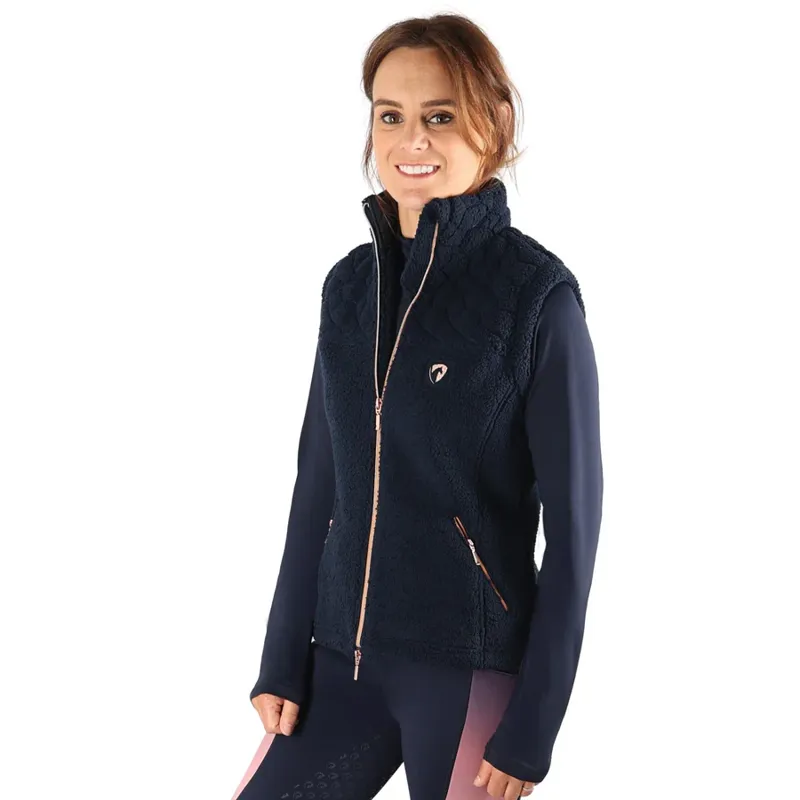 Hy Equestrian Elevate Country Teddy Fleece Gilet - Navy