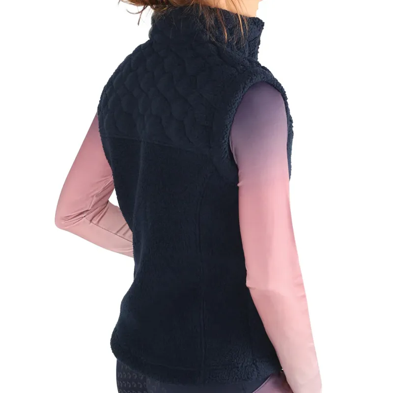Hy Equestrian Elevate Country Teddy Fleece Gilet - Navy-1