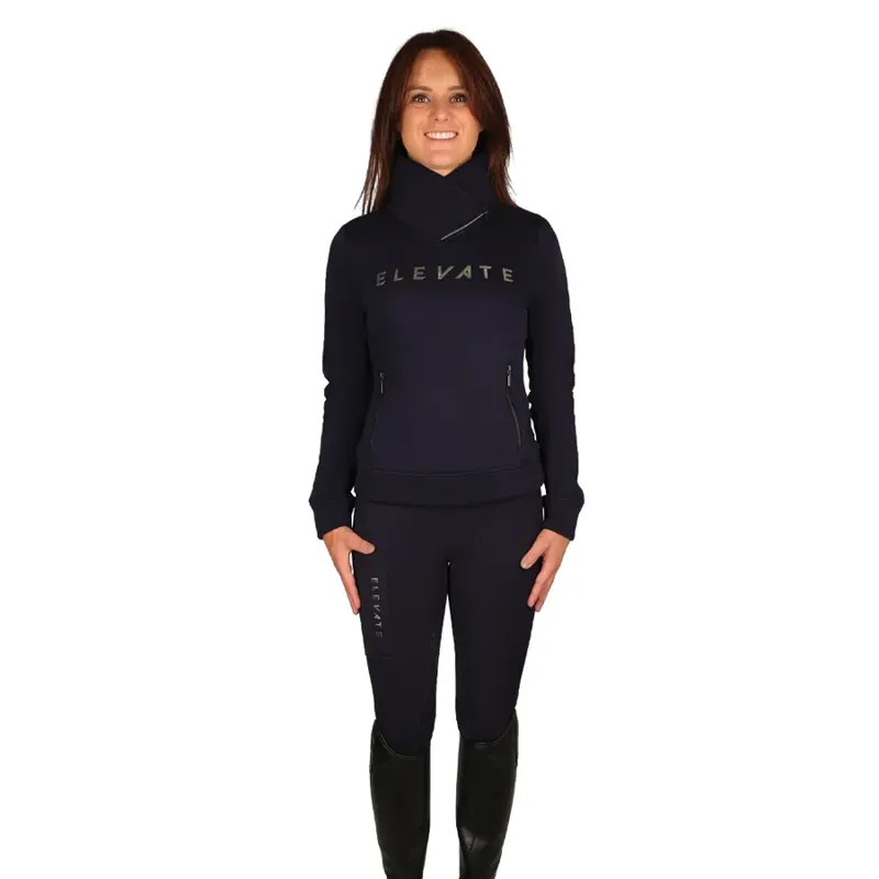 Hy Equestrian Elevate Allure Cross Neck Jumper - Navy