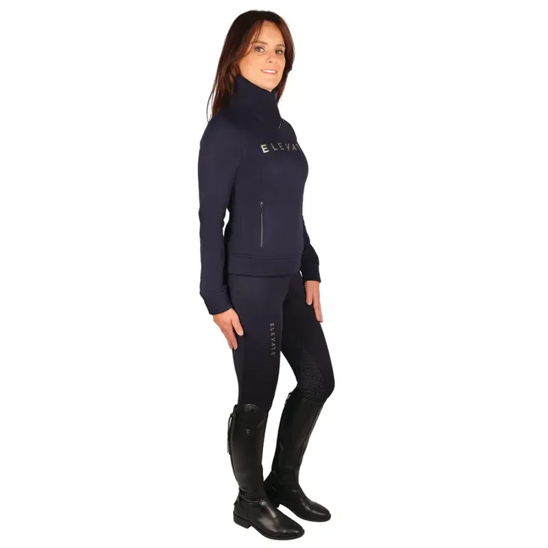 Hy Equestrian Elevate Allure Cross Neck Jumper - Navy-1